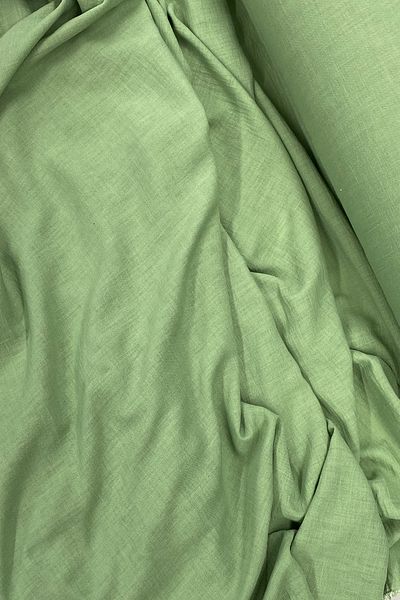 Mu Art Linen Fabric - Organic Fabric - Curtain Fabric - Thin Linen - Fabric Cover for Clothes Green 75