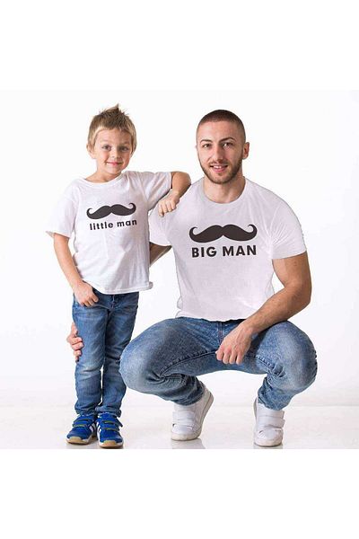 Tshirthane Tricou Bigman Little Man Tată Fiu Îmbrăcăminte (ESTE UN ARTICOL UNIC, ADĂUGAȚI 2 BUCĂȚI ÎN COȘUL PENTRU A FACE COMBINAȚIA)