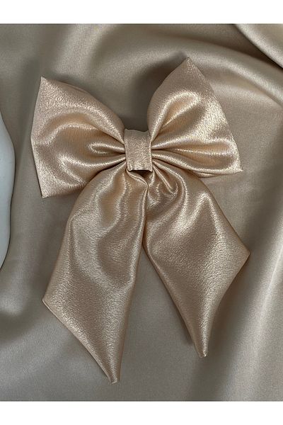 TwinsSis Store Glossy Satin Model Bow Automatic Buckle