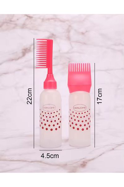 Hombak Hair Care Pack of 2 - Coloring Bottle with Comb, Oil Application Bottle and Long Hair Comb