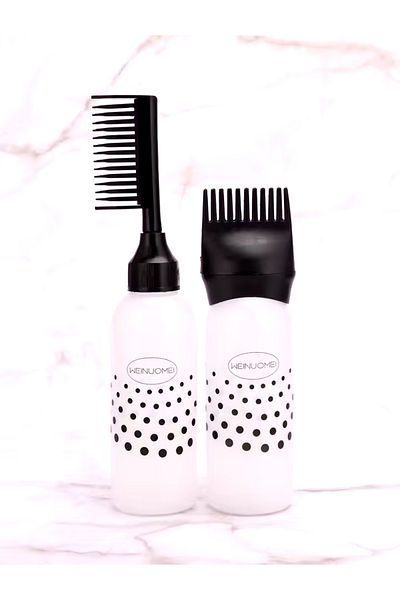 Hombak Hair Care Pack of 2 - Coloring Bottle with Comb, Oil Application Bottle and Long Hair Comb
