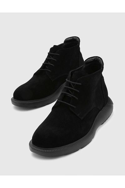İLVİ Trent Genuine Suede Leather Men's Black Boots