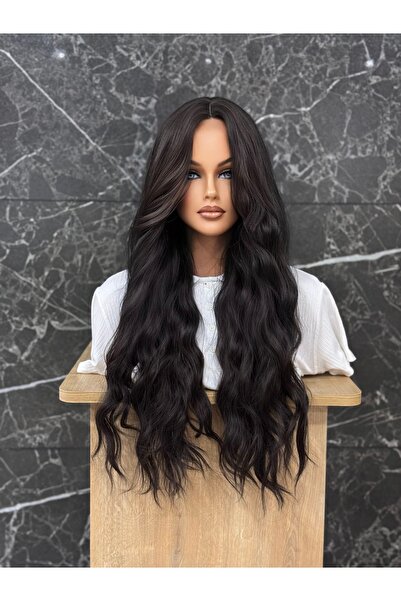 Fenomen Peruk Koyu Kahve Perçemsiz Dalgalı Peruk