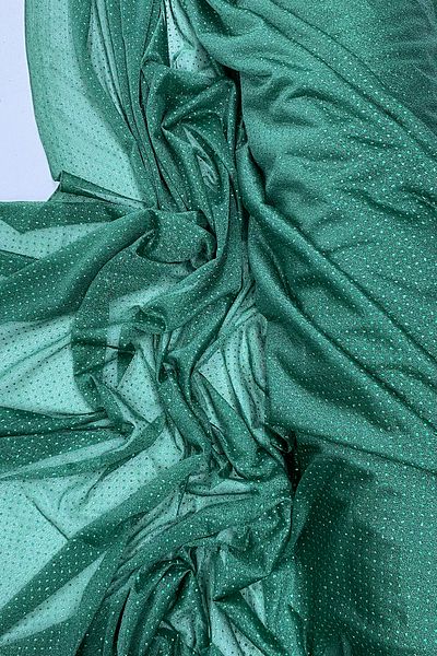 Mu Art Raindrop Glitter Evening Dress with Shawl Tulle Fabric Emerald Green 41-K