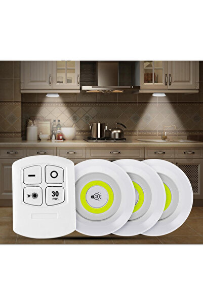 Go İthalat Uzaktan Kumandalı Yapışkanlı Kablosuz Pilli LED 3’lü (5282)