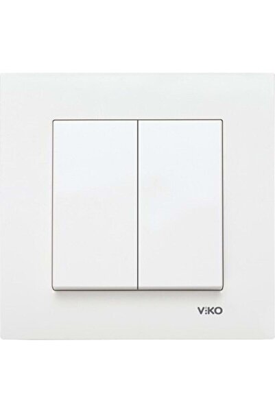 VİKO Viko Karre Ikili Beyaz Renk Komütatör Anahtar 12 Adet - Çerçeveli