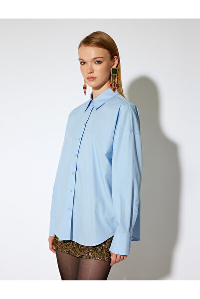 Koton Oversize Gömlek Uzun Kollu Pamuklu