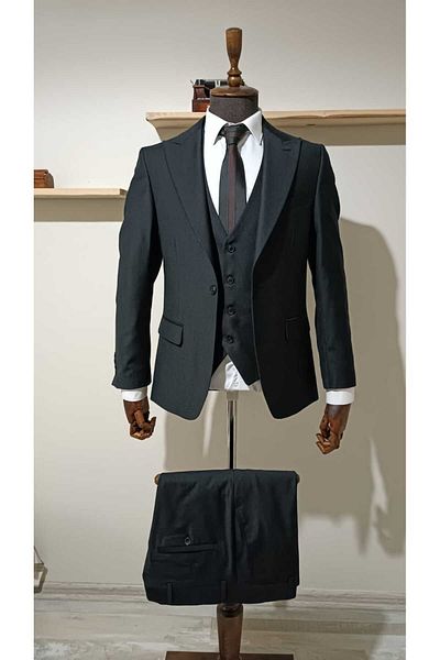 Querinca Black Vest Suit (Collar Decoration and Tie Gift)