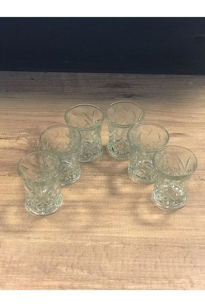 Mustore Set of 6 Asian Coffee Side Water Glasses Transparent Color Royaleks-70279