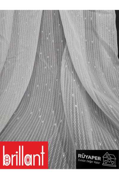 Brillant Rüyaper Trendy Product Suitable for All Rooms Non-Wrinkle Tight Pleat Dot Detailed Fish Back Tulle Curtain