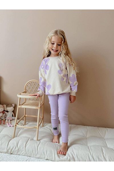 hira kids collection Flower Printed Girl's Tights Bottom Top Set
