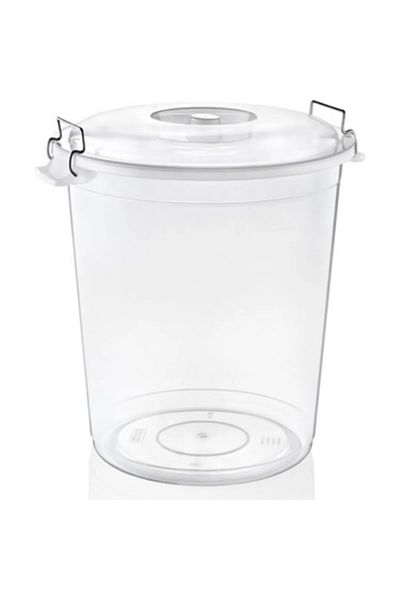 Mu Art Pulses Bucket Transparent Bucket 70Lt with Handle and Lid Royaleks-Asd174