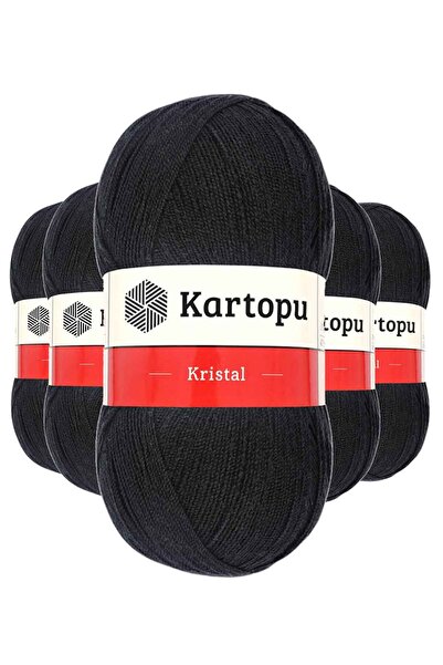 NEZADE STORE 5 броя кристални двуслойни ръчно плетени прежди, черни K940