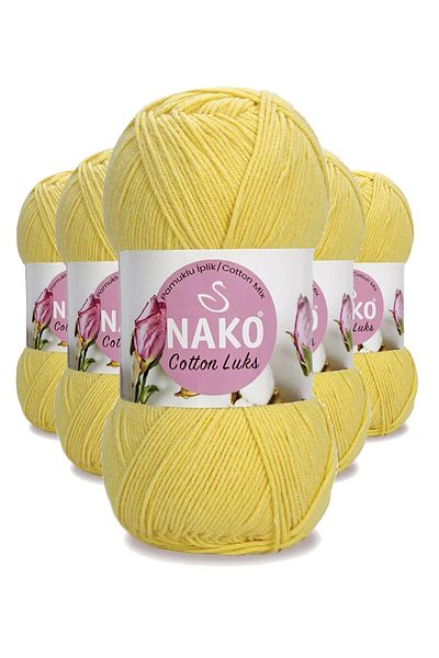 NAKO 5 Pieces Cotton - Luxury Vest and Tunic Sweater, Cardigan and Rope, Wool Light Yellow 97554