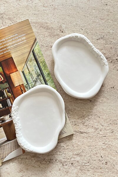 Mandalin Art Studio Διακοσμητικό Πιάτο με Ανάγλυφο Λουλούδι - Πιάτο Κοσμήματος