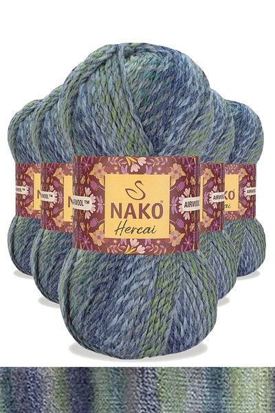 NAKO Hercai Ebruli 5 Pieces Cardigan Sweater - Beanie Hand Knitting Yarn Wool 28046