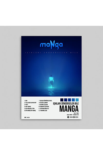 Orendart MANGA - Işıkları Söndürseler Bile Albüm Spotify Çerçevesiz Tasarım P...