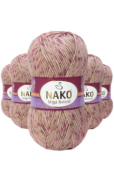 NAKO 5 Pieces Vega Tweed Premium Acrylic Hand Knitting Yarn Wool No: 31758