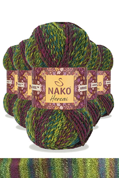 NAKO 5 At Hercai Ebruli Hırka Kazak Atkı Bere El Örgü Ipi Yünü 7130