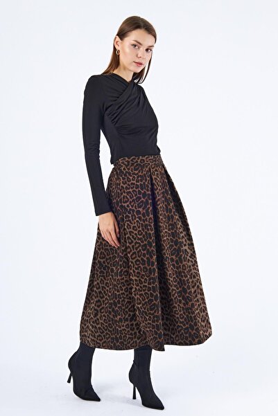 Seranka تنورة ليوبارد منتفخة