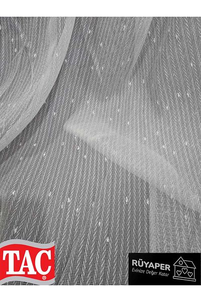 Taç Rüyaper New Season Non-Wrinkle Close Pleat Dot Detailed Fish Back Tulle Curtain Suitable for All Rooms