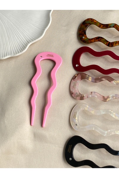 TwinsSis Store Kemik Fransız Büküm Dalgalı Saç Topuz Tokası