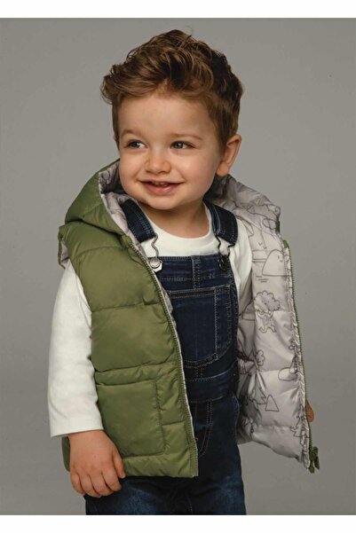 MAYORAL Green Baby Boy Vest - Double Sided Winter
