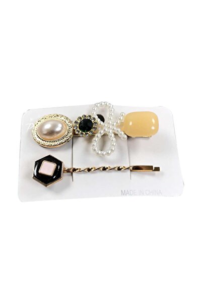 Mestore Cream Pearl 2-Piece Side Wire Buckle Set - Trend Model 6cm