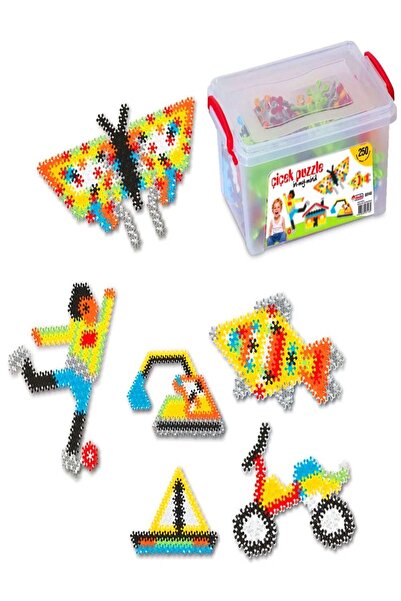 a v d a 250 Parça Çiçek Eğitici Yapı Bloklar Saklama Kutulu Puzzle Blok Seti