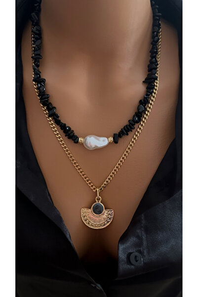 Nevaa Still Altın kaplama kolye ,uç çoklu tasarım kolye