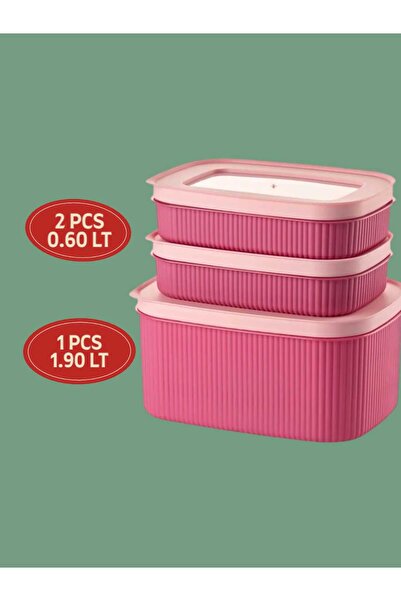 ORGANİZERS LINE SAKLAMA KABI SETİ (2ADET 0,60LT - 1ADET 1,90LT)