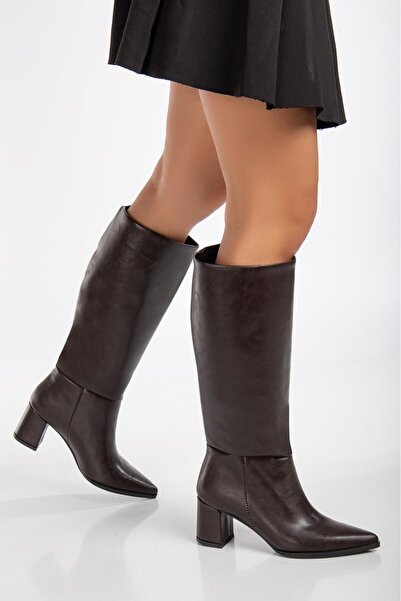 MİSSJENY أحذية نسائية تحت الركبة بدون سحاب