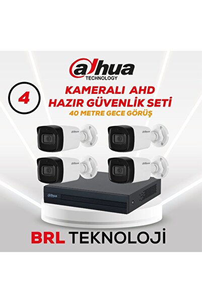DAHUA 4 Kameralı 40 Metre Gece Görüşlü Fullhd Güvenlik Kamera Seti