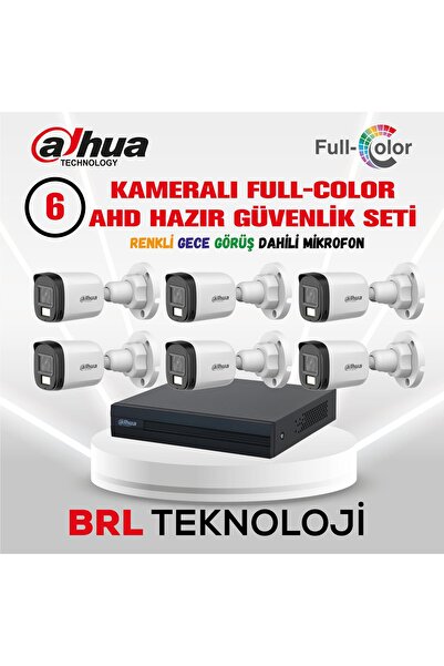 DAHUA 6 Kameralı Sesli 30 Metre Renkli Gece Görüşlü Full Hd Güvenlik Kamera Seti
