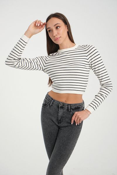 jöns since 1997 Pulover de damă cu dungi Lycra Crop Body