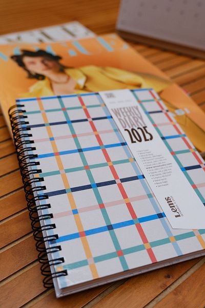 Lemsstudio Weekly Picnic 2025 Striped Colorful Pattern Hard Cover Dated Weekly Agenda