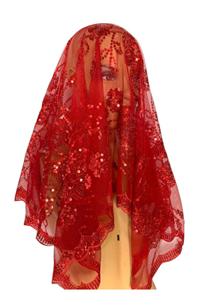 erdoğan hobi Весільний комплект червона фата + рукавички комплект фата з паєтками червона фата