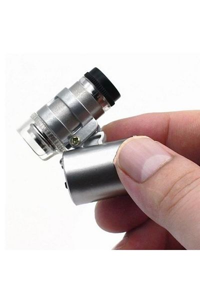 Led Illuminated Zoom Pocket Microscope 60x Iphone with 4 Apparatus