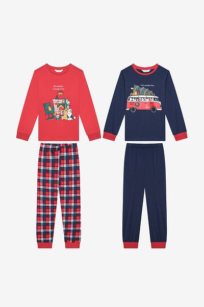 Penti Cotton Boys' New Year Road 2-Piece Multicolor Pajamas Set