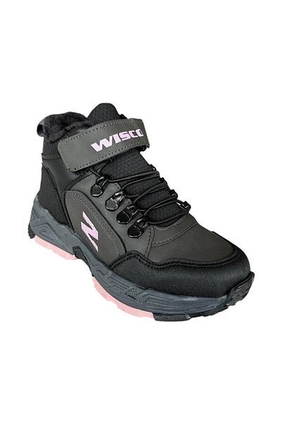 Liger Velcro Wool Inside Cold Proof Outdoor Daily Παιδικές Μπότες SMOKE - ΡΟΖ