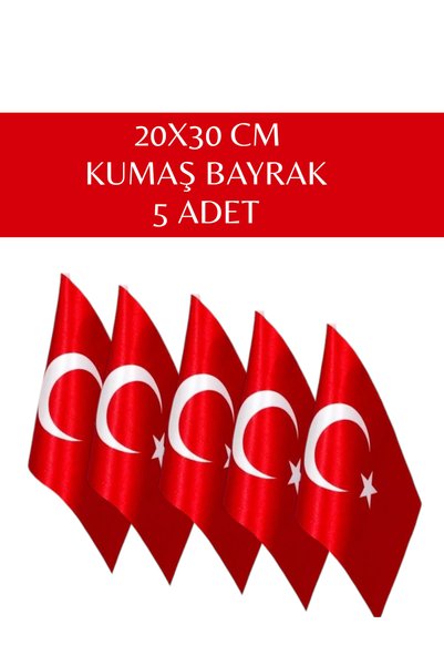 SEYFİKİRTASİYE 20X30 CM  KUMAŞ BAYRAK  5 ADET