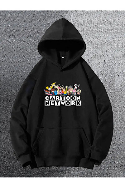 AEMİ Hanorac oversize cu glugă, imprimat cu desene animate, unisex