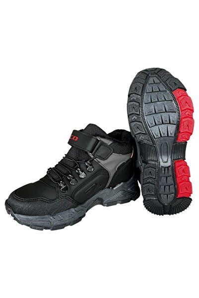 Liger Velcro Inside Wool Cold-Proof Outdoor Daily Children's Boots Black - Red