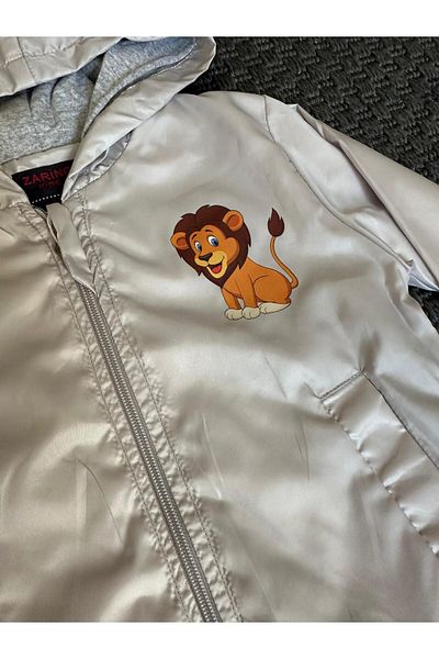 Little Pumpkin Lion Printed Boy Raincoat