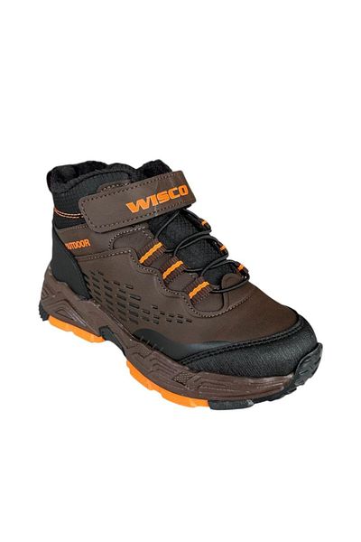 Liger Velcro Wool Inside Cold Proof Outdoor Daily Παιδικές Μπότες ΚΑΦΕ-ΠΟΡΤΟΚΑΛΙ