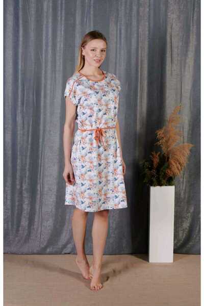 BAŞAKSU COLLECİTON Нощница с флорален принт от колекцията Başaksu