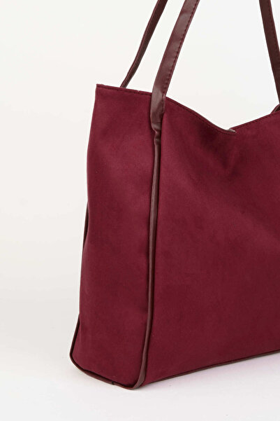 Vivaq Women's Suede Claret Red Large Size Zipper Closure Handbag and Shoulder Bag