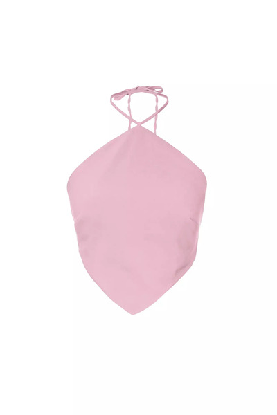 Keikei Pudra krep kolsuz crop top