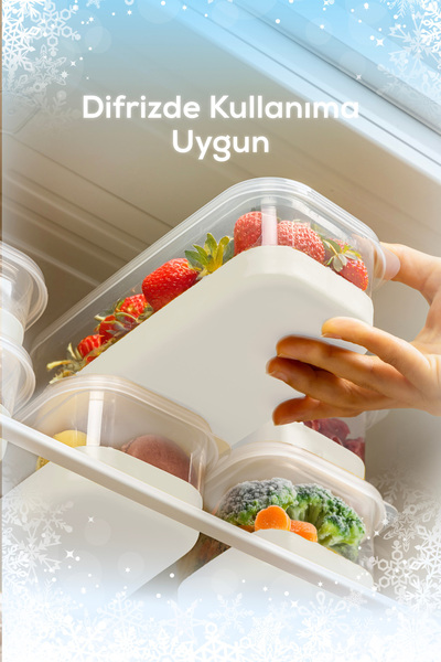 Vienev 12 Pieces Gray Silicone Based Deep Freezer - Freezer Storage Container