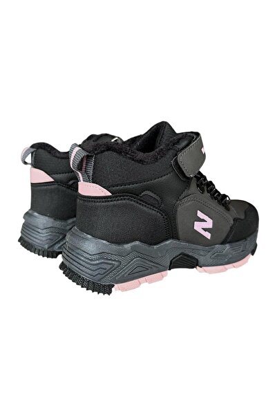 Liger Cırtlı İçi Yünlü Soğuk Geçirmez Outdoor Günlük Çocuk Bot FÜME - PEMBE